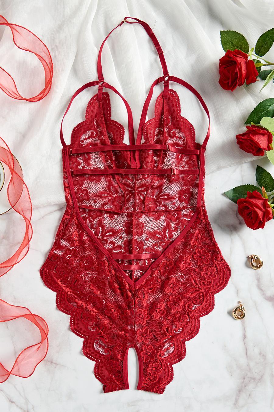 “Risky” Crotchless Teddy