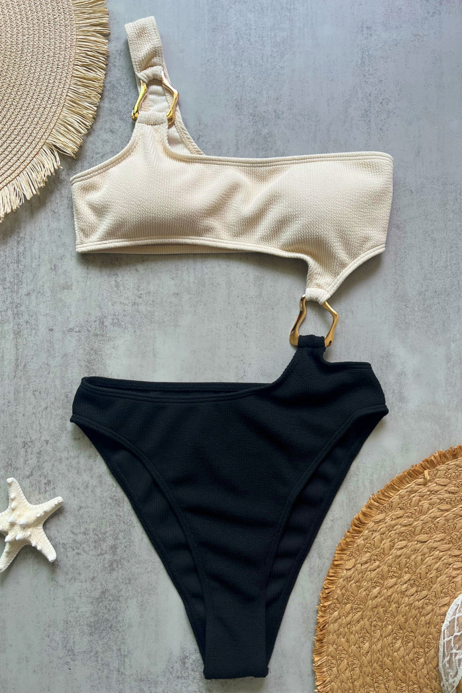 "Half & Half" One Piece Bikini