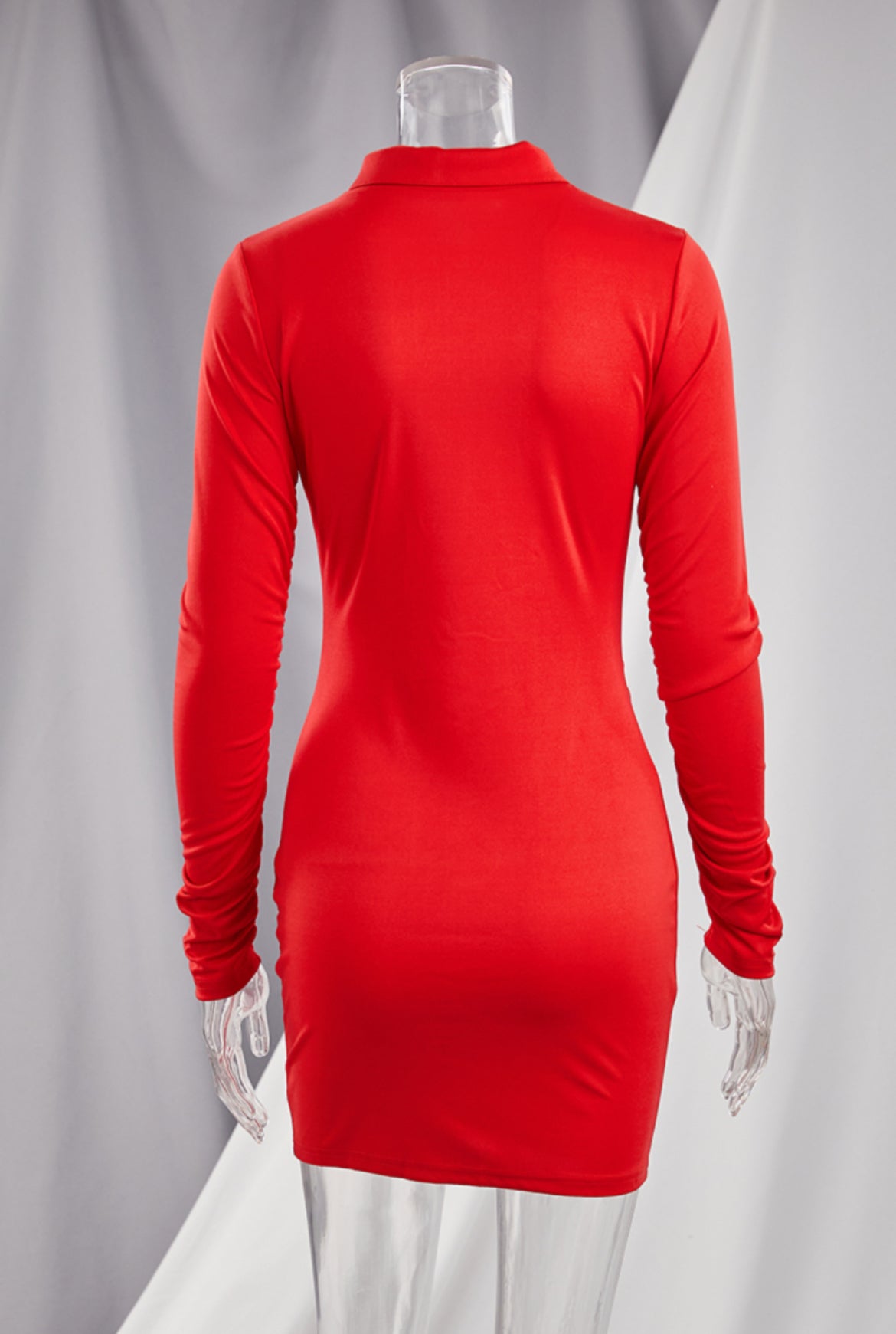 “Runched” Long Sleeve Mini Dress