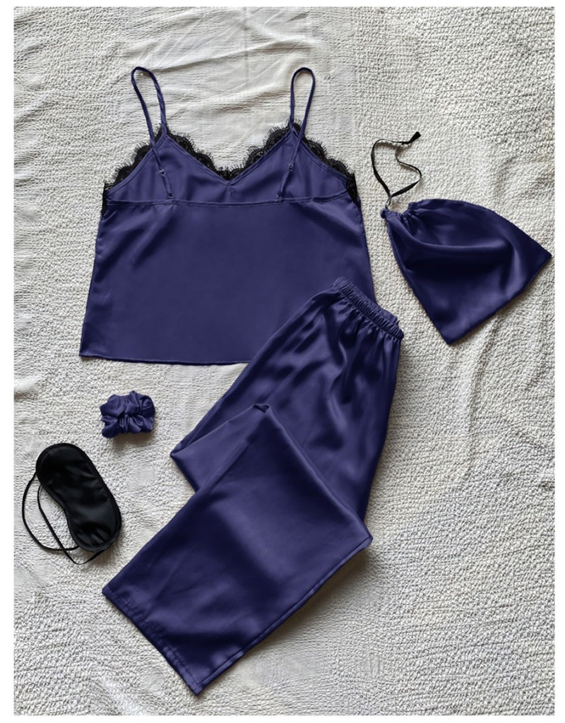 "Navy Nights" Five Piece Loungewear Set