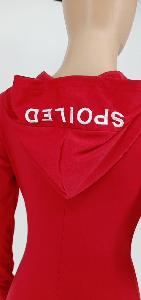 “Spoiled” Long Sleeved Onesie W/ Hoodie