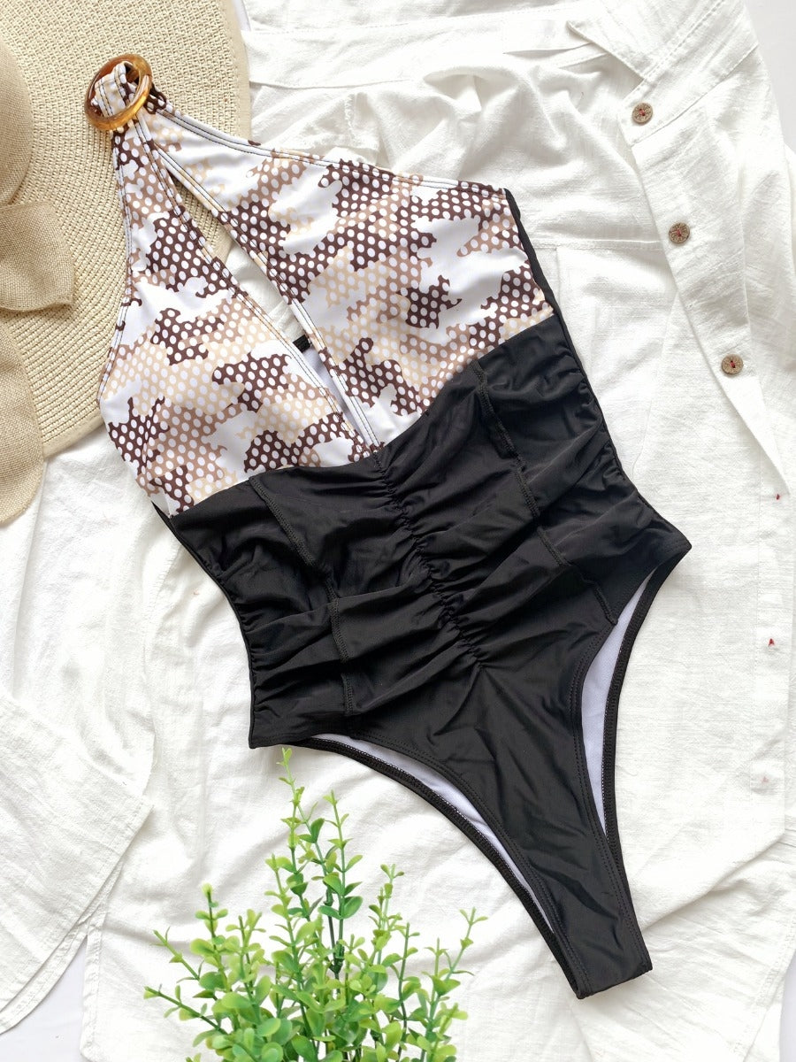 "Half & Half" One Piece Bikini