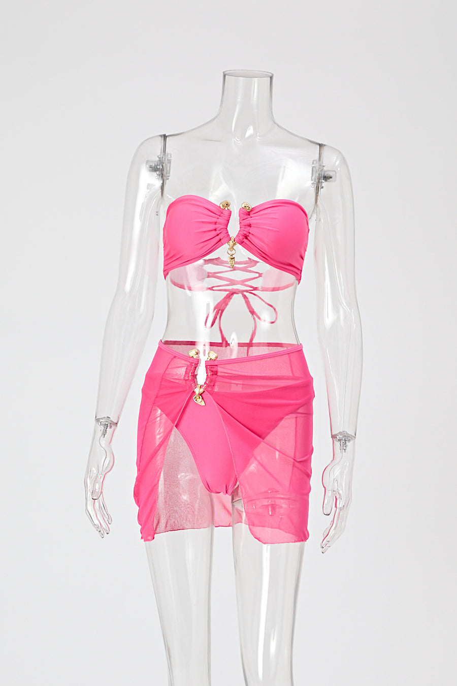 "Pink Paradise" Three Piece Bikini Set