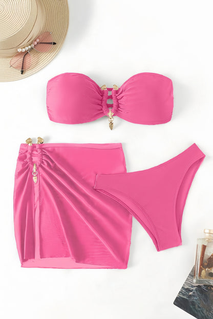 "Pink Paradise" Three Piece Bikini Set