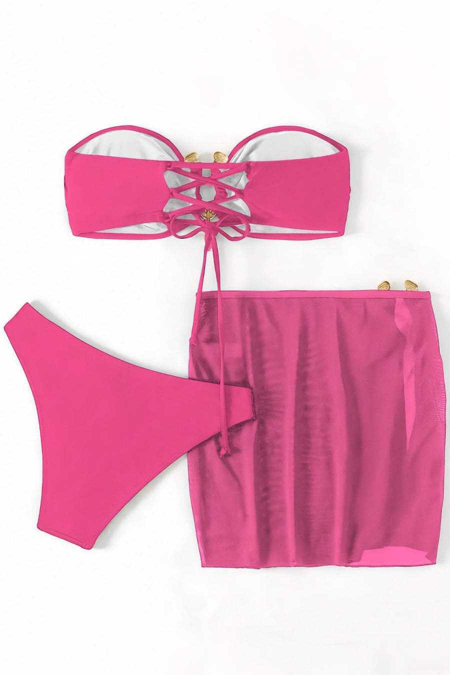 "Pink Paradise" Three Piece Bikini Set