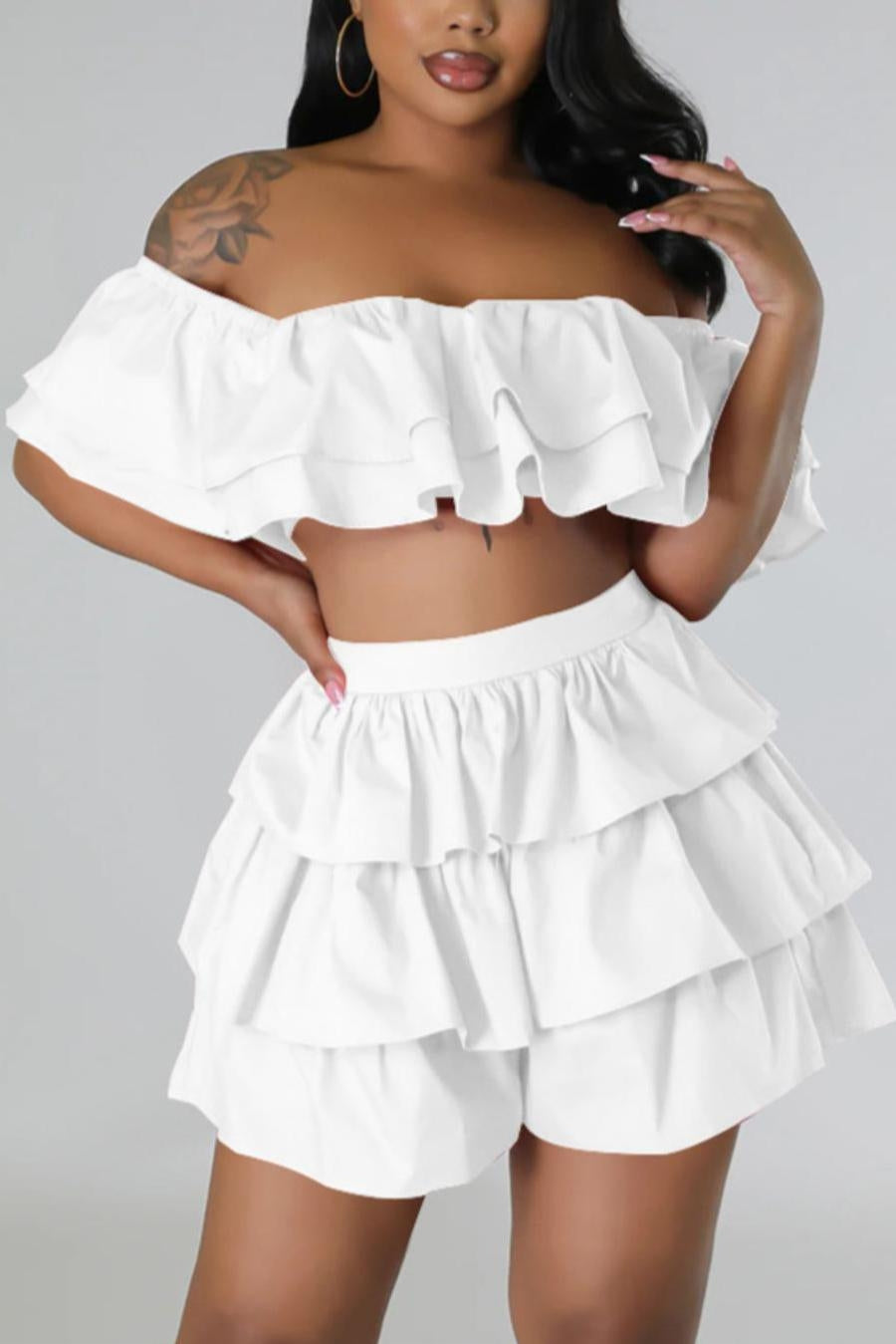 Ruffle Mini Skirt Set