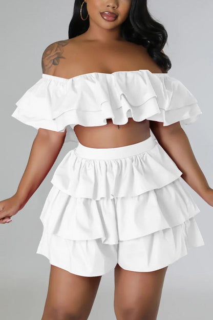 Ruffle Mini Skirt Set