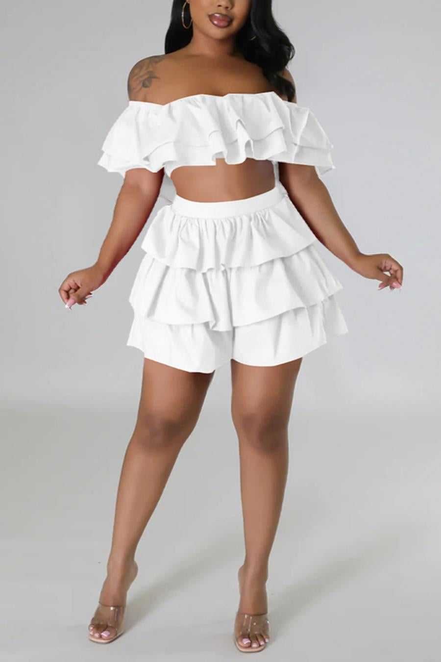 Ruffle Mini Skirt Set