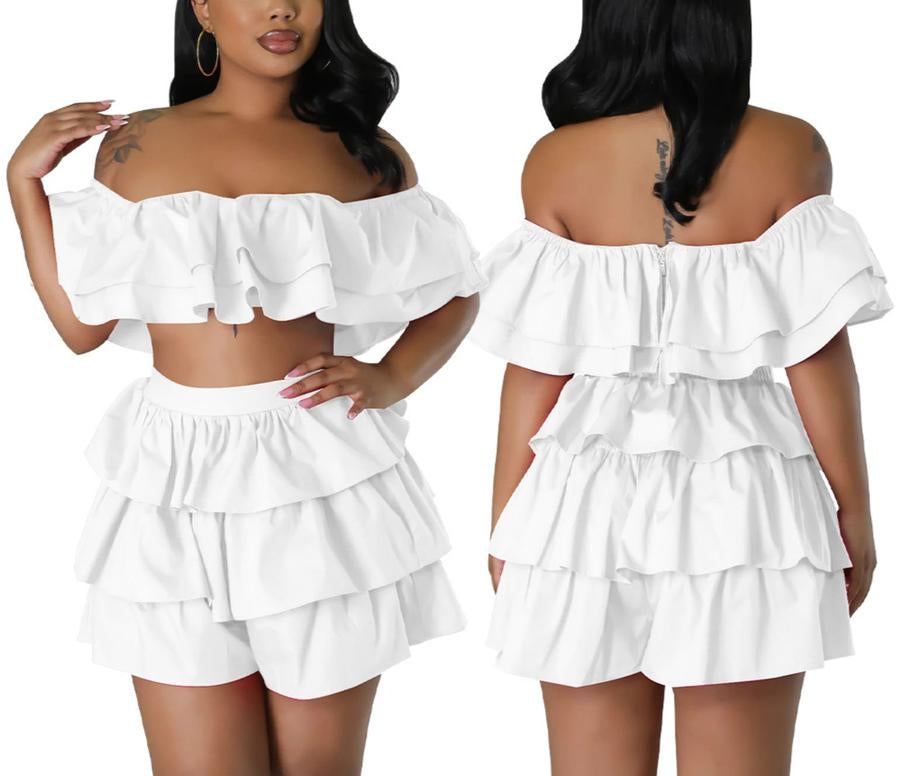 Ruffle Mini Skirt Set