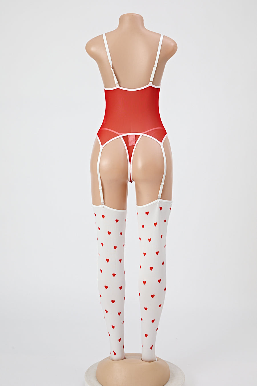 "Valentine Baby" Two Piece Lingerie Set With Stockings