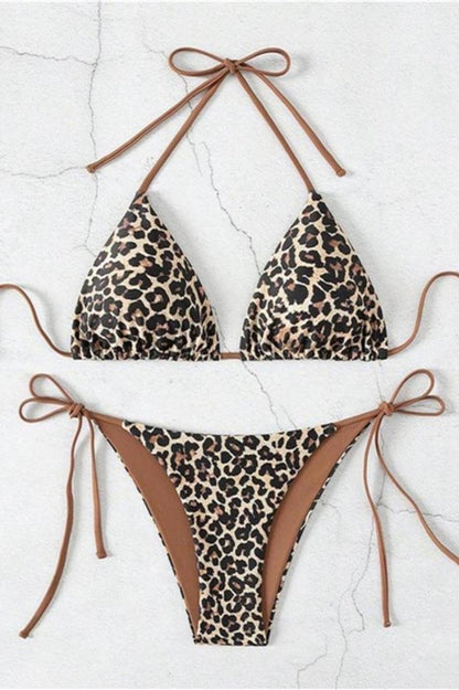 Leopard Print Two Piece Bikini