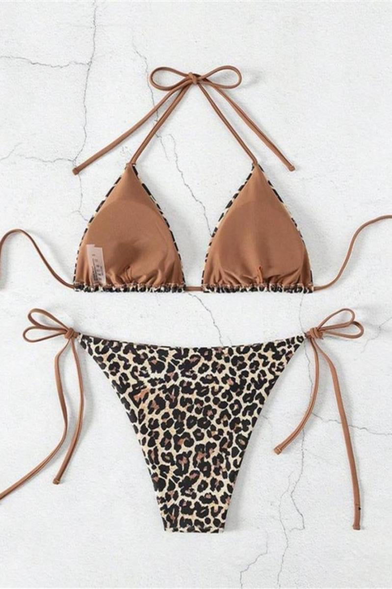 Leopard Print Two Piece Bikini